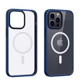 Smcase iPhone 14 Pro Max Manyetik Wiriless Destekli Krom Silikon Siyah Cep Telefonu Kılıfı