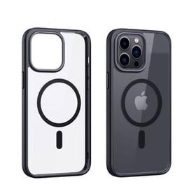Smcase iPhone 14 Pro Max Manyetik Wiriless Destekli Krom Silikon Siyah Cep Telefonu Kılıfı