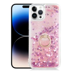 Smcase iPhone 14 Pro Max Milce Yüzüklü Sulu Silikon Mor Cep Telefonu Kılıfı