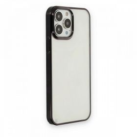 Smcase iPhone 14 Pro Pixel Bumper Sert Silikon Siyah Cep Telefonu Kılıfı