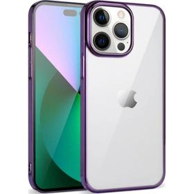 Smcase iPhone 14 Pro Pixel Tareks Sert Silikon Mor Cep Telefonu Kılıfı