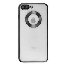 Smcase iPhone 8 Plus Kamera Korumalı Omega Slote Lazer Silikon Siyah Cep Telefonu Kılıfı