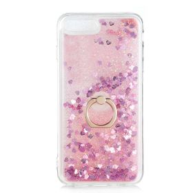 Smcase iPhone 8 Plus Milce Yüzüklü Sulu Silikon Pembe Cep Telefonu Kılıfı