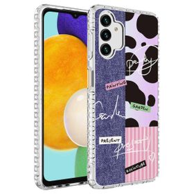 Smcase Samsung Galaxy A13 4G Desenli Elegans Serisi Silikon Siyah Cep Telefonu Kılıfı