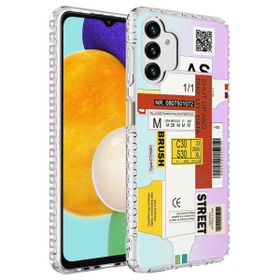 Smcase Samsung Galaxy A13 4G Desenli Elegans Serisi Silikon Siyah Cep Telefonu Kılıfı