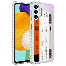 Smcase Samsung Galaxy A13 4G Desenli Elegans Serisi Silikon Siyah Cep Telefonu Kılıfı