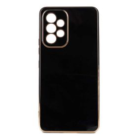 Smcase Samsung Galaxy A13 4G Kamera Korumalı Lazer Bark Silikon Siyah Cep Telefonu Kılıfı