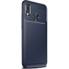 Smcase Samsung Galaxy A20 Negro Karbon Silikon Lacivert Cep Telefonu Kılıfı