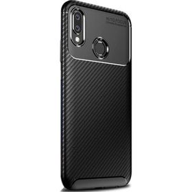 Smcase Samsung Galaxy A20 Negro Karbon Silikon Lacivert Cep Telefonu Kılıfı