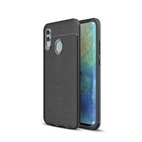 Smcase Samsung Galaxy A20S Deri Dokulu Silikon Siyah Cep Telefonu Kılıfı