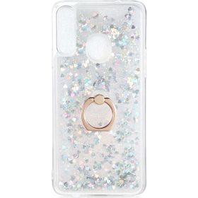 Smcase Samsung Galaxy A20S Milce Sulu Yüzüklü Arka Kapak Beyaz Silikon Cep Telefonu Kılıf