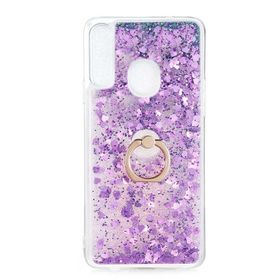 Smcase Samsung Galaxy A20S Milce Sulu Yüzüklü Arka Kapak Beyaz Silikon Cep Telefonu Kılıf