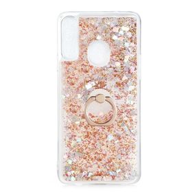Smcase Samsung Galaxy A20S Milce Sulu Yüzüklü Arka Kapak Beyaz Silikon Cep Telefonu Kılıf
