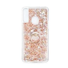 Smcase Samsung Galaxy A20S Milce Sulu Yüzüklü Arka Kapak Beyaz Silikon Cep Telefonu Kılıf