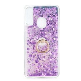 Smcase Samsung Galaxy A20S Milce Sulu Yüzüklü Arka Kapak Beyaz Silikon Cep Telefonu Kılıf