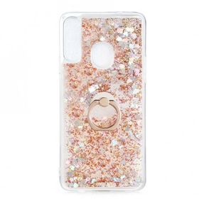 Smcase Samsung Galaxy A20S Milce Sulu Yüzüklü Arka Kapak Beyaz Silikon Cep Telefonu Kılıf