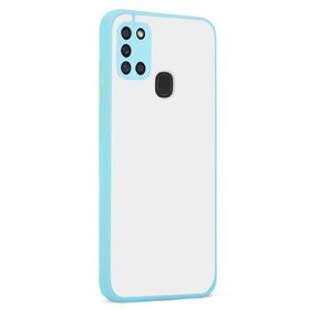 Smcase Samsung Galaxy A21S Hux Kamera Korumalı Mor Silikon Cep Telefonu Kılıf