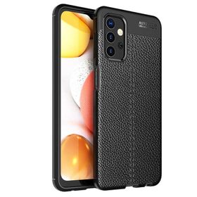 Smcase Samsung Galaxy A23 Deri Dokulu Niss Silikon Nano Lacivert Cep Telefonu Kılıfı
