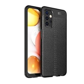 Smcase Samsung Galaxy A23 Deri Dokulu Niss Silikon Nano Lacivert Cep Telefonu Kılıfı