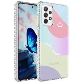 Smcase Samsung Galaxy A23 Desenli Elegans Serisi Silikon Siyah Cep Telefonu Kılıfı
