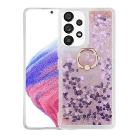 Smcase Samsung Galaxy A23 Milce Yüzüklü Sulu Silikon Gümüş Cep Telefonu Kılıfı