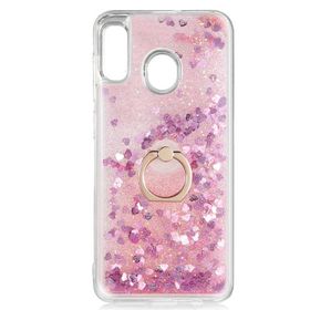 Smcase Samsung Galaxy A30S Milce Sulu Yüzüklü Arka Kapak Beyaz Silikon Cep Telefonu Kılıf