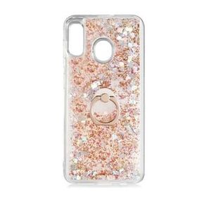 Smcase Samsung Galaxy A30S Milce Sulu Yüzüklü Arka Kapak Beyaz Silikon Cep Telefonu Kılıf
