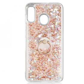 Smcase Samsung Galaxy A30S Milce Sulu Yüzüklü Arka Kapak Beyaz Silikon Cep Telefonu Kılıf