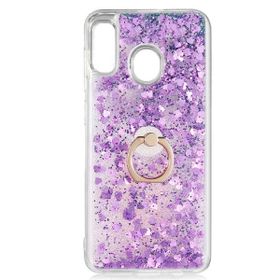 Smcase Samsung Galaxy A30S Milce Sulu Yüzüklü Arka Kapak Beyaz Silikon Cep Telefonu Kılıf