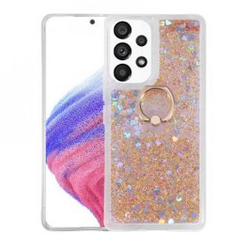 Smcase Samsung Galaxy A33 5G Milce Yüzüklü Sulu Silikon Gümüş Cep Telefonu Kılıfı