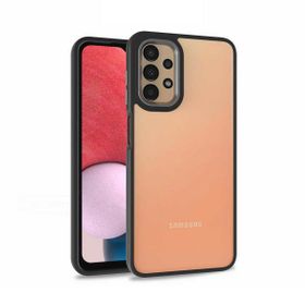 Smcase Samsung Galaxy A33 5G Renkli Bumper Hybrid Flora Silikon Siyah Cep Telefonu Kılıfı