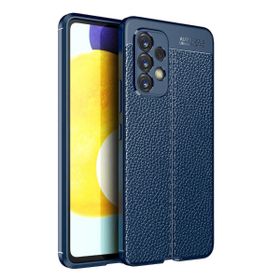 Smcase Samsung Galaxy A73 Kamera Korumalı Deri Dokulu Silikon Nano Lacivert Cep Telefonu Kılıfı