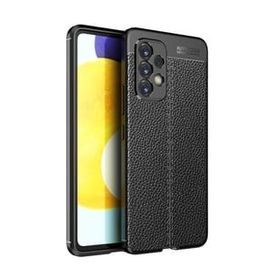 Smcase Samsung Galaxy A73 Kamera Korumalı Deri Dokulu Silikon Nano Lacivert Cep Telefonu Kılıfı