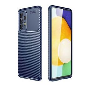 Smcase Samsung Galaxy A73 Kamera Korumalı Negro Karbon Dokulu Silikon Nano Lacivert Cep Telefonu Kılıfı