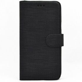 Smcase Samsung Galaxy A73 Kumaş Spor Standlı Cüzdan Siyah Cep Telefonu Kılıfı