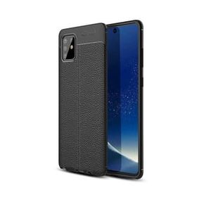 Smcase Samsung Galaxy A81 Deri Dokulu Silikon Tam Kapatan Kırmızı Cep Telefonu Kılıfı