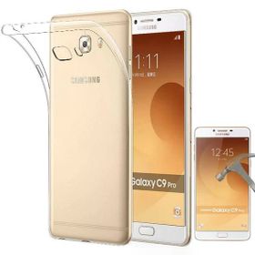 Smcase Samsung Galaxy C9 Pro Darbe Emicili Silikon Cam Şeffaf Cep Telefonu Kılıfı