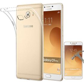 Smcase Samsung Galaxy C9 Pro Darbe Emicili Silikon Cam Şeffaf Cep Telefonu Kılıfı