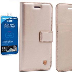 Smcase Samsung Galaxy J7 2016 Lüx Cüzdan Cam Siyah Cep Telefonu Kılıfı