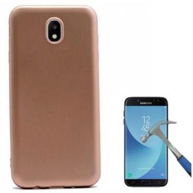 Smcase Samsung Galaxy J7 Pro Lüks Silikon Cam Kırmızı Cep Telefonu Kılıfı