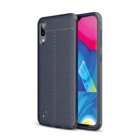 Smcase Samsung Galaxy M10 Deri Dokulu Silikon Nano Kırmızı Cep Telefonu Kılıfı