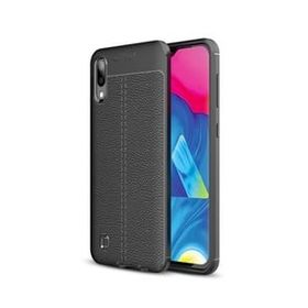 Smcase Samsung Galaxy M10 Deri Dokulu Silikon Nano Kırmızı Cep Telefonu Kılıfı