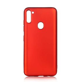 Smcase Samsung Galaxy M11 Lüks Silikon Tam Kapatan Kırmızı Cep Telefonu Kılıfı