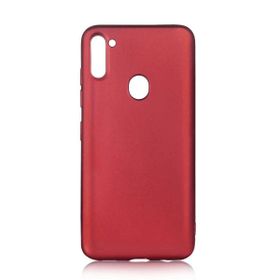 Smcase Samsung Galaxy M11 Lüks Silikon Tam Kapatan Kırmızı Cep Telefonu Kılıfı