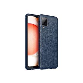 Smcase Samsung Galaxy M12 Deri Dokulu Silikon Nano Lacivert Cep Telefonu Kılıfı