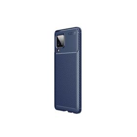 Smcase Samsung Galaxy M12 Karbon Dokulu Silikon Nano Lacivert Cep Telefonu Kılıfı