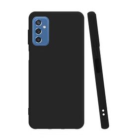 Smcase Samsung Galaxy M52 5G Mat Biye Silikon Tam Kapatan Lacivert Cep Telefonu Kılıfı