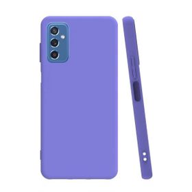 Smcase Samsung Galaxy M52 5G Mat Biye Silikon Tam Kapatan Lacivert Cep Telefonu Kılıfı