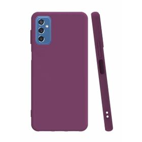 Smcase Samsung Galaxy M52 5G Mat Biye Silikon Tam Kapatan Lacivert Cep Telefonu Kılıfı