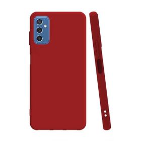 Smcase Samsung Galaxy M52 5G Mat Biye Silikon Tam Kapatan Lacivert Cep Telefonu Kılıfı